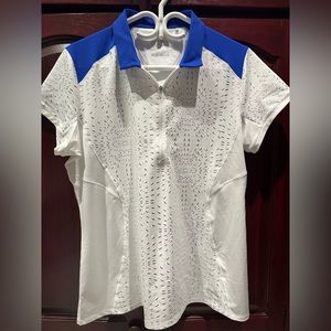 CB Drytec Women’s White + Blue Polo